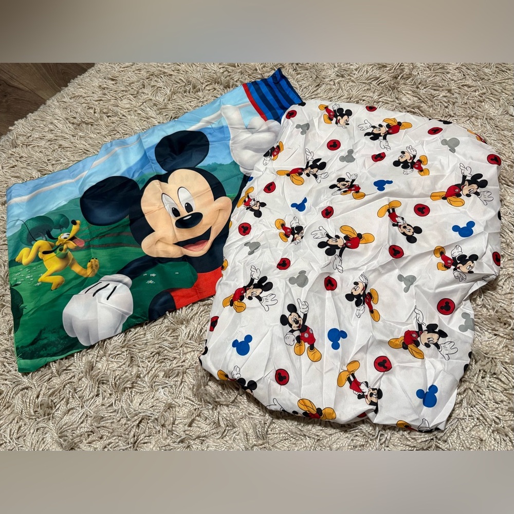 Mickey Mouse Pillow Case & Crib Mattress Cover